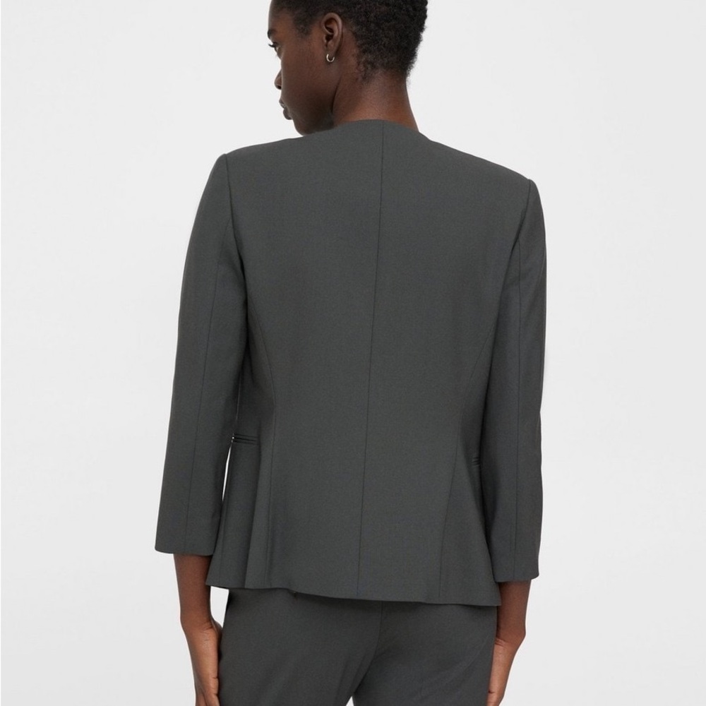 Theory Pink Berry Tint Lindrayia Blazer in Good Wool Lined Open Pockets Sz 4 - Picture 6 of 14